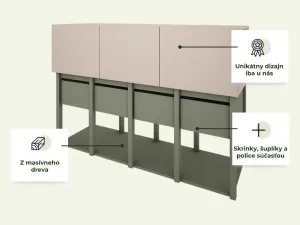 Úložná komoda nielen do detskej izby TWEENS eukalyptová