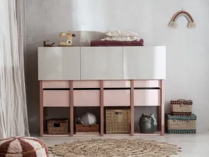 Úložná komoda nielen do detskej izby TWEENS koralová