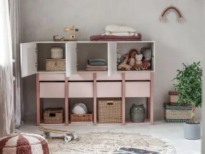 Úložná komoda nielen do detskej izby TWEENS koralová