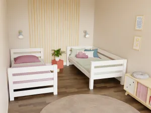 Benlemi Domčeková poschodová posteľ ALPY s prednými úložnými schodmi 90x200 cm Zvoľte farbu: Biela