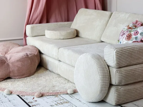 Skladacia penová pohovka SOFA MINI z menčestra Zvoľte farbu: Vanilková