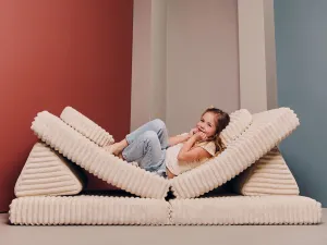 Multifunkčná skladacia pohovka SOFA z menčestra Zvoľte farbu: Krémová