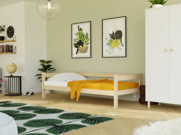 Benlemi Postele SAFE 5v1 so zábranou pre dve deti Zvoľte farbu: Nelakovaná, Zvoľte rozmer: 140x200 cm