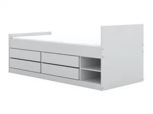 Kocot kids Dětská postel Leon 200x90 cm s matrací a zásuvkami bílá