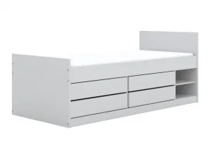 Kocot kids Dětská postel Leon 200x90 cm s matrací a zásuvkami bílá