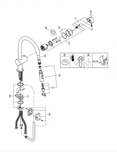 Grohe Minta - Drezová batéria s vyťahovacou spŕškou, kefovaný Warm Sunset 32321DL2