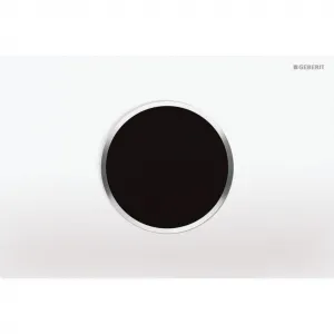 Geberit Sigma10 - Elektronické ovládanie splachovania, sieťové napájanie, biely/lesklý chróm 115.907.KJ.6