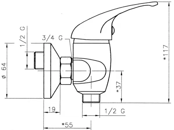 Novaservis - Sprchová batéria bez príslušenstva 100 mm Titania Iris chróm 92064/1,0