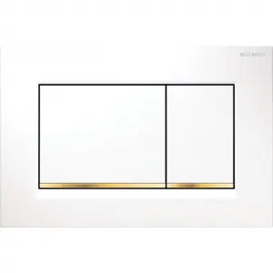 Geberit Sigma30 - Ovládacie tlačidlo Sigma30, biela/pozlátená 115.883.KK.1