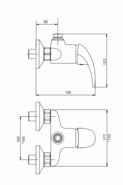 Novaservis - Sprchová batéria horný vývod 150 mm Metalia 55 chróm 55062/1,0