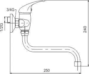 Drezová umývadlová batéria 150 mm Metalia 55 chróm 55070/T,0