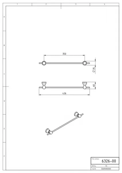 Držiak uterákov 350 mm Metalia 3 chróm 6326,0