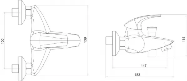 NOVASERVIS - Vaňová batéria bez príslušenstva 100 mm Metalia 57 chróm 57024/1,0
