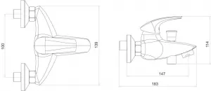 NOVASERVIS - Vaňová batéria bez príslušenstva 100 mm Metalia 57 chróm 57024/1,0