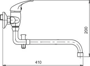 Novaservis - Paneláková batéria 150 mm lekárska páka Metalia 55 chróm 55036L,0