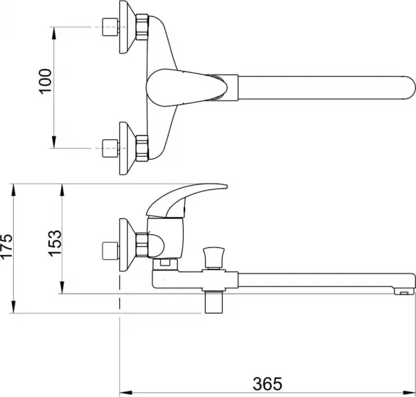 Novaservis - Paneláková batéria bez sprchy 100 mm Titania Iris chróm 92033/1,0