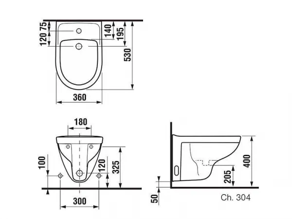 JIKA - Lyra plus Závesný bidet, otvor na batériu, biela H8303810003021