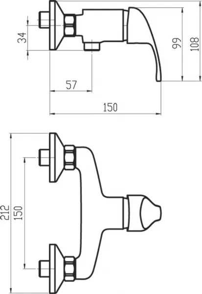 Novaservis - Sprchová batéria bez príslušenstva 150 mm Titania Iris chróm 92061/1,0