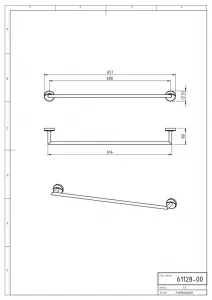 Držiak uterákov 650 mm Metalia 11 chróm 0128,0