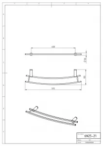 Dvojitý držiak na vykurovací rebrík 600 mm Metalia 2 chróm 6225/1,0