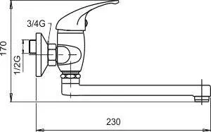 Novaservis - Drezová batéria 150 mm lekárska páka Metalia 55 chróm 55076L,0
