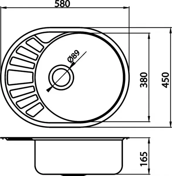 Novaservis - Drez 45x58 s odkvapom a prepadom nerez DR45/58
