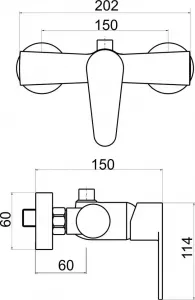 Novaservis - Sprchová batéria horný vývod 150mm Titania Fresh chrom 96062/1,0