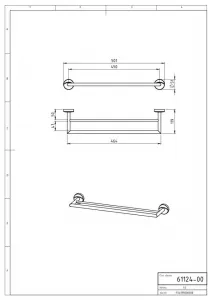 Dvojitý držiak uterákov 500 mm Metalia 11 chróm 0124,0