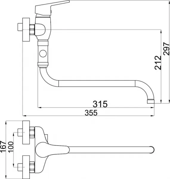 Novaservis - Paneláková batéria bez sprchy 100 mm chróm Titania Iris New 94475/1,0