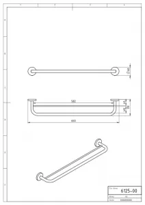 Dvojitý držiak uterákov 600 mm Metalia 1 chróm 6125,0