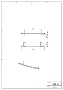 Držiak uterákov na vykurovací rebrík 385 mm Metalia 2 chróm 6226/1,0
