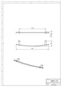 Držiak uterákov na vykurovací rebrík 550 mm Metalia 2 chróm 6227/1,0