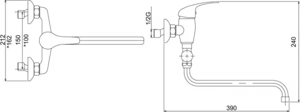 Novaservis - Paneláková batéria bez sprchy 150 mm Titania Iris chróm 92071/1,0