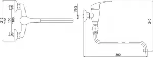 Novaservis - Paneláková batéria bez sprchy 150 mm Titania Iris chróm 92071/1,0