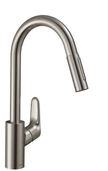 HansGrohe Focus M41 - Páková drezová batéria 240, s vyťahovacou spŕškou, vzhľad nerezový 31815800