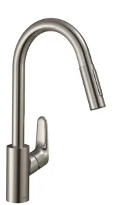 HansGrohe Focus M41 - Páková drezová batéria 240, s vyťahovacou spŕškou, vzhľad nerezový 31815800