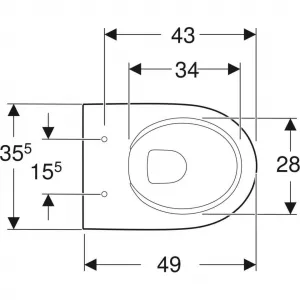 Geberit Selnova Compact - Závesné WC, 490x355 mm, Rimfree, biela 500.377.01.2
