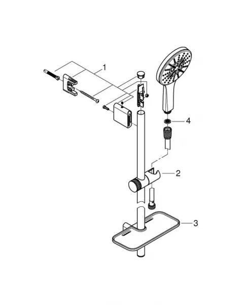 Grohe Rainshower SmartActive - Súprava sprchovej hlavice 130, 3 prúdy, tyče 600 mm a hadice, chróm 26546000