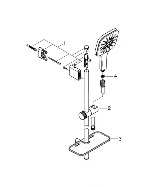 Grohe Rainshower SmartActive Cube - Súprava sprchovej hlavice 130, 3 prúdy, tyče 600 mm a hadice, chróm 26583000