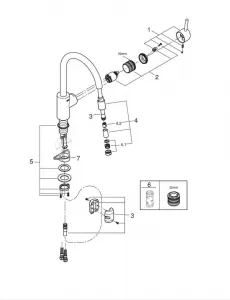Grohe Concetto - Drezová batéria s výsuvnou spŕškou, supersteel 32663DC3