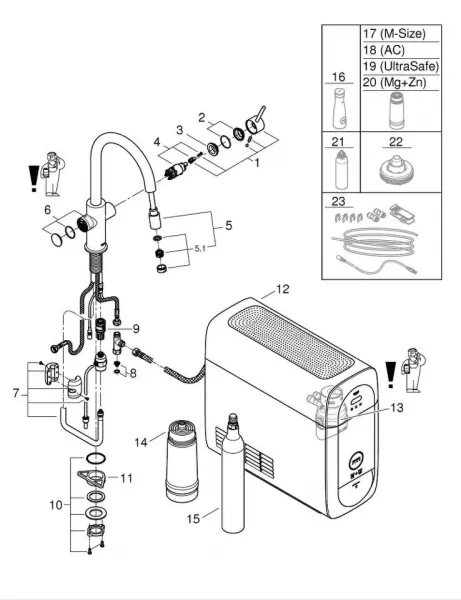 Grohe Blue Home - Drezová batéria Connected, s chladiacim zariadením a filtráciou, chróm 31541000