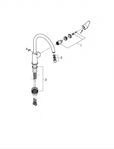 Grohe BauCurve - Drezová batéria, chróm 31536001