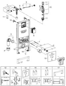 Grohe Rapid SLX - Modul na závesné WC s nádržkou, s inštalačným príslušenstvom 39598000