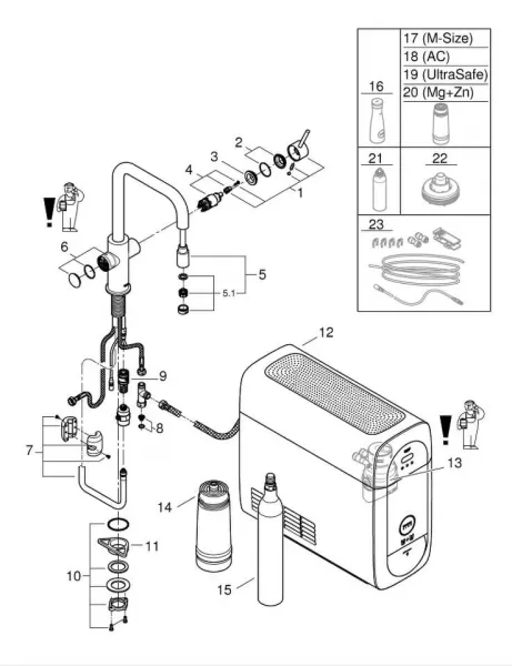 Grohe Blue Home - Drezová batéria Connected, s chladiacim zariadením a filtráciou, supersteel 31543DC0