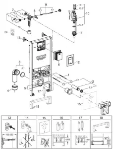 Grohe Rapid SLX - Modul na závesné WC s nádržkou a tlačidlom, chróm 39603000