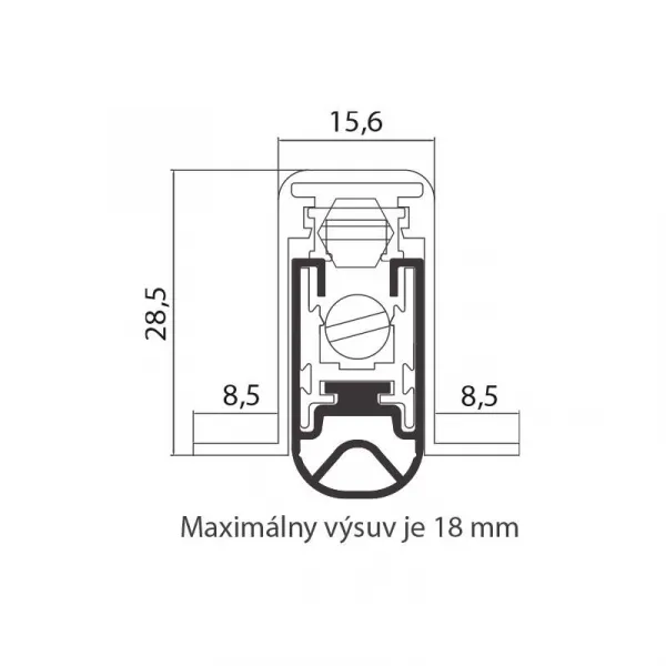 CO - 1800 XNS PRAHOVÁ VÝSUVNÁ LIŠTA dĺžka 930 mm