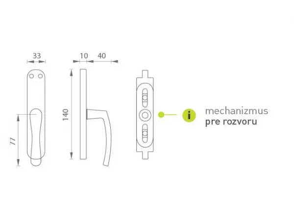 KE - MICHAELA - Rozvora STM - strieborná matná okenná rozvora s mechanizmom