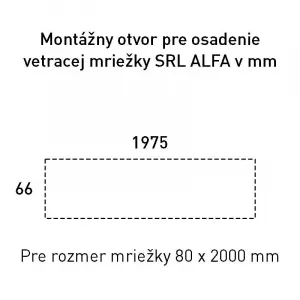 SRL - ALFA vetracia mriežka 80 x 1000 mm STM - strieborná matná (C0) 80 mm 1000 mm