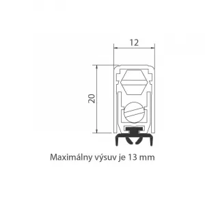CO - 1700 MINI PRAHOVÁ VÝSUVNÁ LIŠTA dĺžka 930 mm