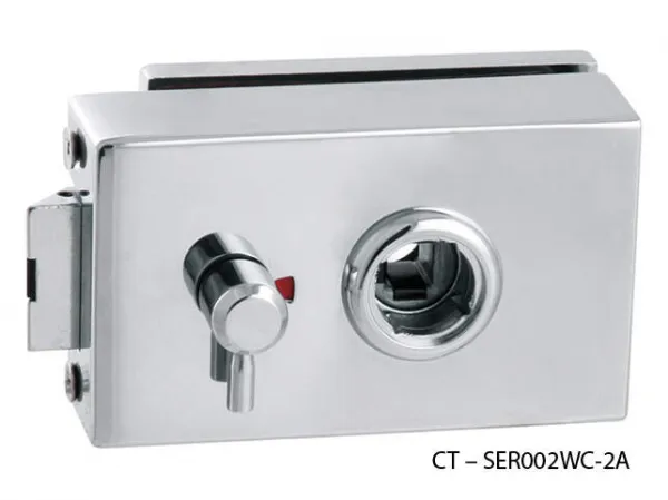 CT - 7000 Kovanie na sklenené dvere kovanie s WC kľúčom, CT - SER002WC-2A Chróm lesklý